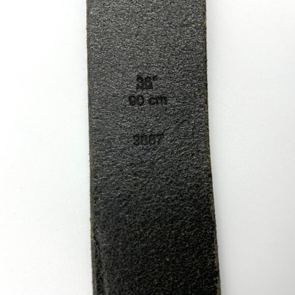 Coach Belt Lizard Textured Leather Black Silver 35 - Picture 6 of 8